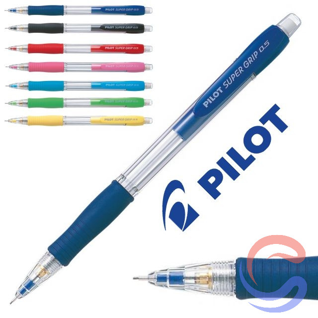 Portamines Pilot SuperGrip H-185 0,5mm Caixa 12u - Negre/Vermell/Blau Clar/Rosa/Verd