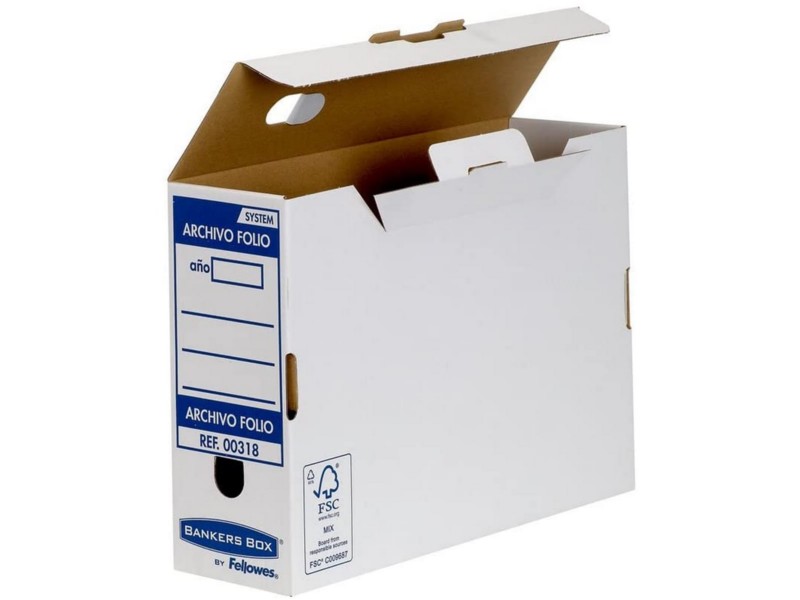 Caixa Arxiu Automàtica Fellowes Folio 100mm Blanc/Blau Pack 10u