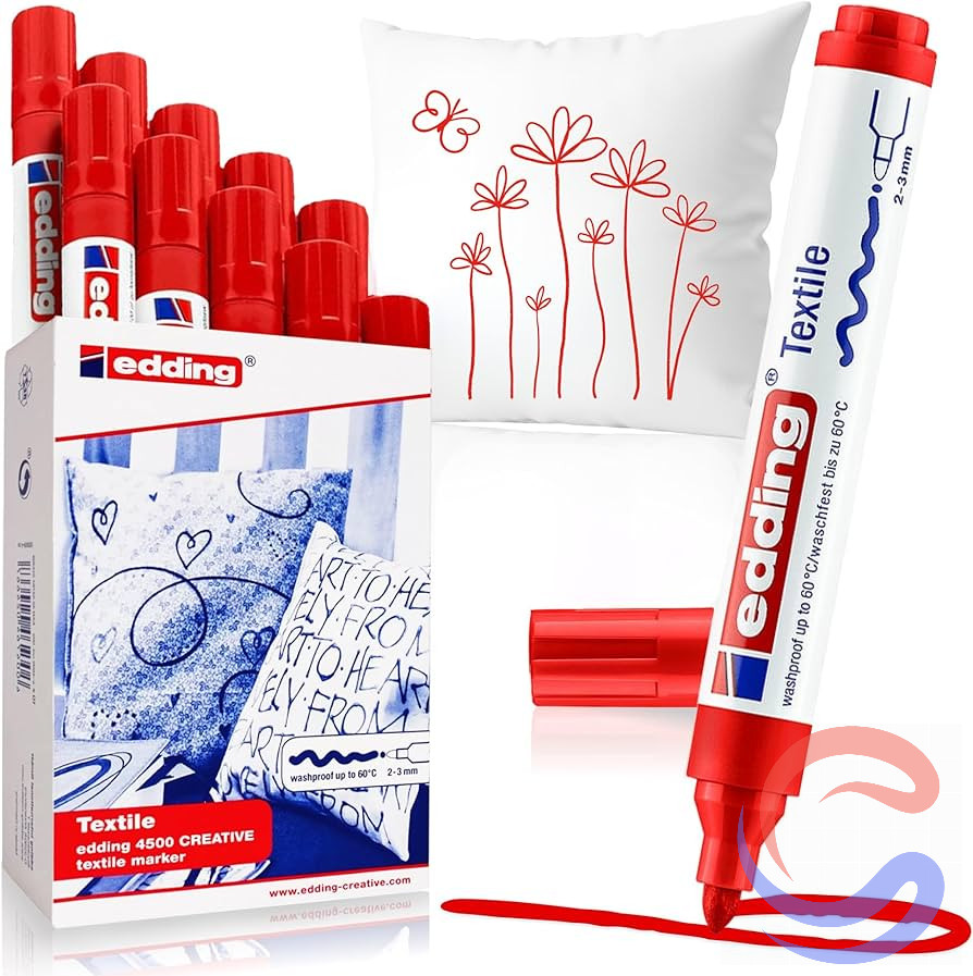 Marcador Tèxtil Edding 4500 Negre Pack 10u - Punta Rodona 2-3mm