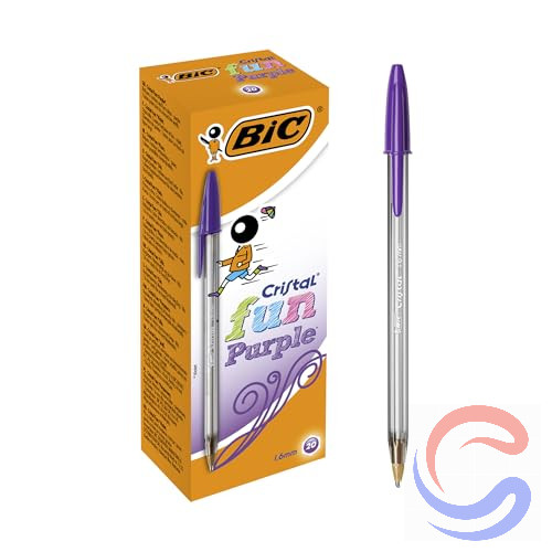 Bolígraf BIC Cristal Fun Punta Gruixuda 1,6mm Caixa 20u - Turquesa/Rosa/Violeta/Verd Lima