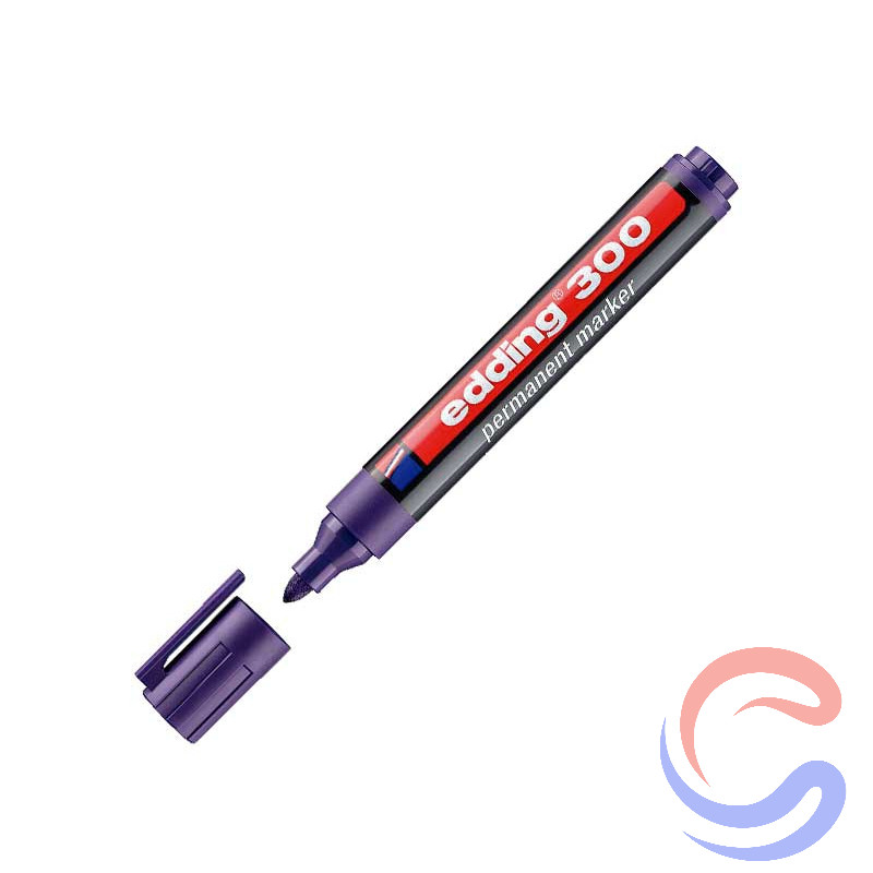 Marcador Permanent Edding 300 Caixa 10u - Negre/Vermell/Blau/Blau Clar/Verd
