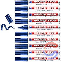 Marcador Permanent Edding 330 Punta Bisell 1-5mm Pack 10u - Negre/Blau/Vermell/Blau Clar/Rosa/Verd