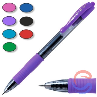 Bolígraf Gel Pilot G2 Pixie 0,7mm - Negre/Vermell/Blau/Blau Clar/Verd/Rosa/Violeta