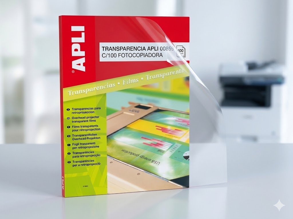 Transparències Apli A4 per a Fotocopiadora 100 Unitats 00859